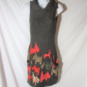 ARYER BIJON WESTY TERRIER SCOTTIE DOG Mini Dress  S Pockets ADORABLE!